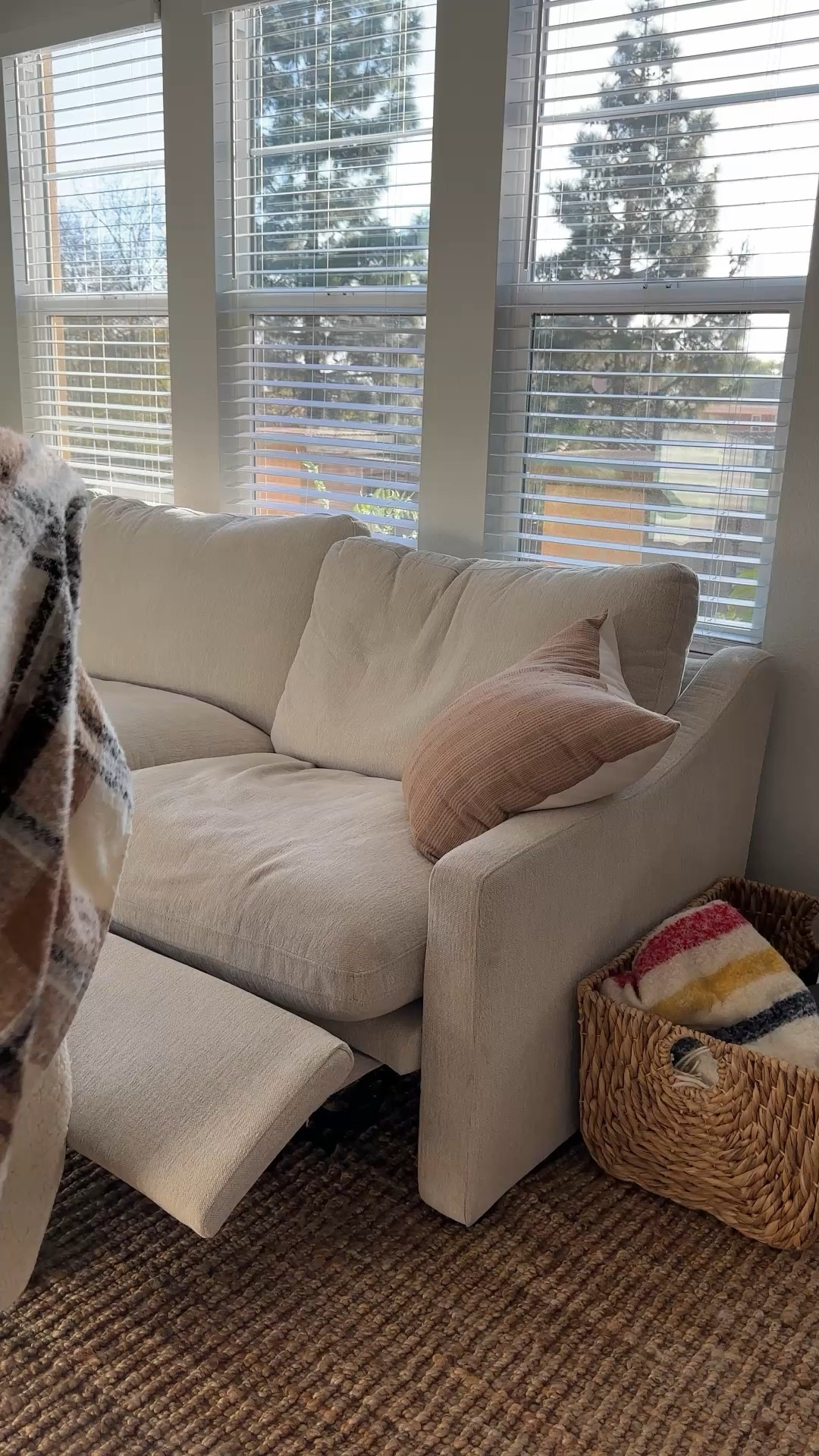 Reclining modular sofa. Deep seating, neutral home living. Kennedy reclining modular sofa from Living Spaces. Living room recliner. 

#LTKHome