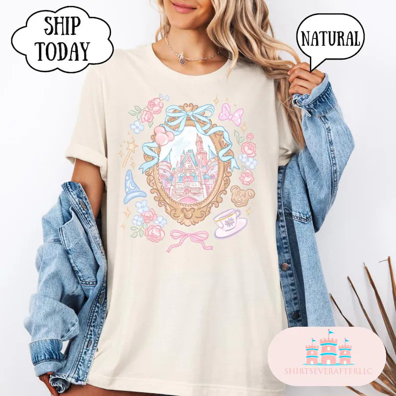 Castle Coquette Vintage T-shirt, Disney World Shirt, Magic Kingdom Vacation Tee, Mickey Tower Shi... | Etsy (US)