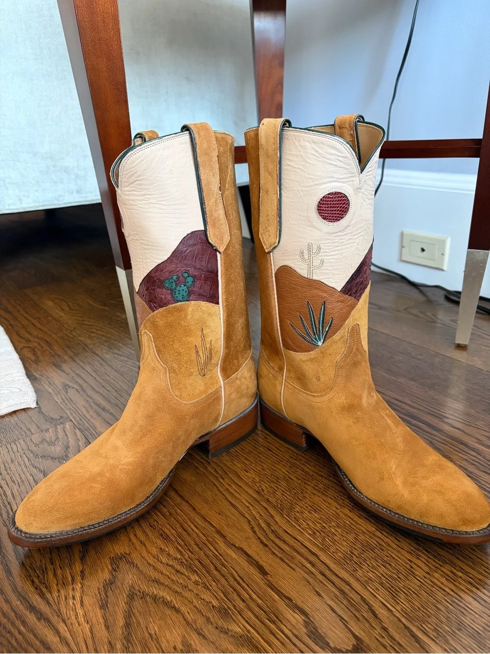 Lucchese Men’s Suede Canyon White Sands Cowboy Boots, size 9.5 | Poshmark