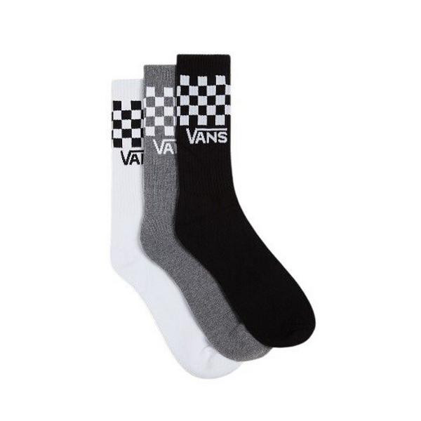 Men's Vans 3-Pack Classic Check Crew Cycling Socks Medium Black/White/Grey 3 | Scheels Sports