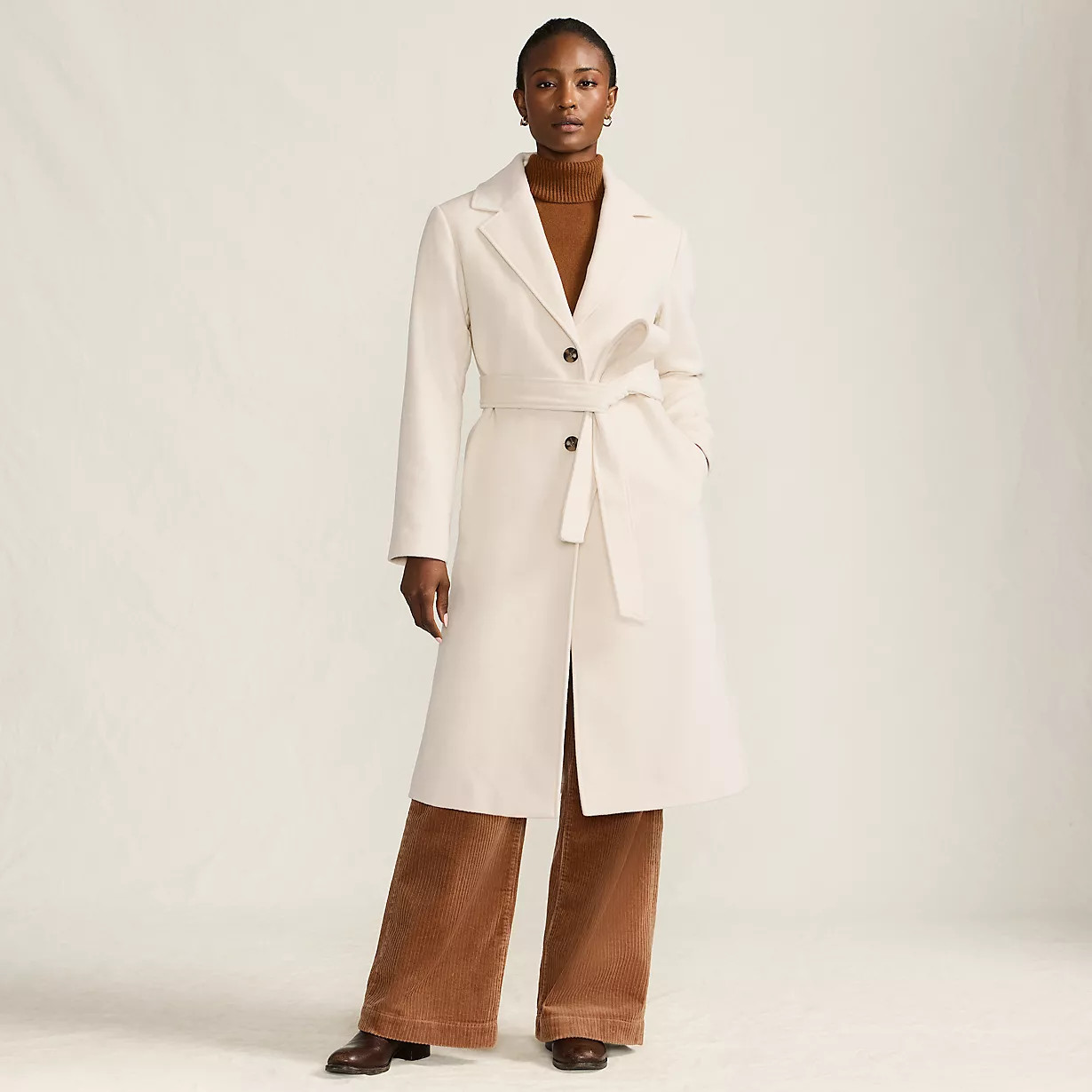 Women's Wool Wrap Long Coat | Lands' End (US)