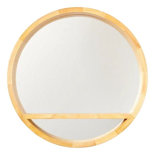 Drew Barrymore Flower Home 21.5" Diameter Round Wood  Wall Mirror with Shelf | Walmart (US)