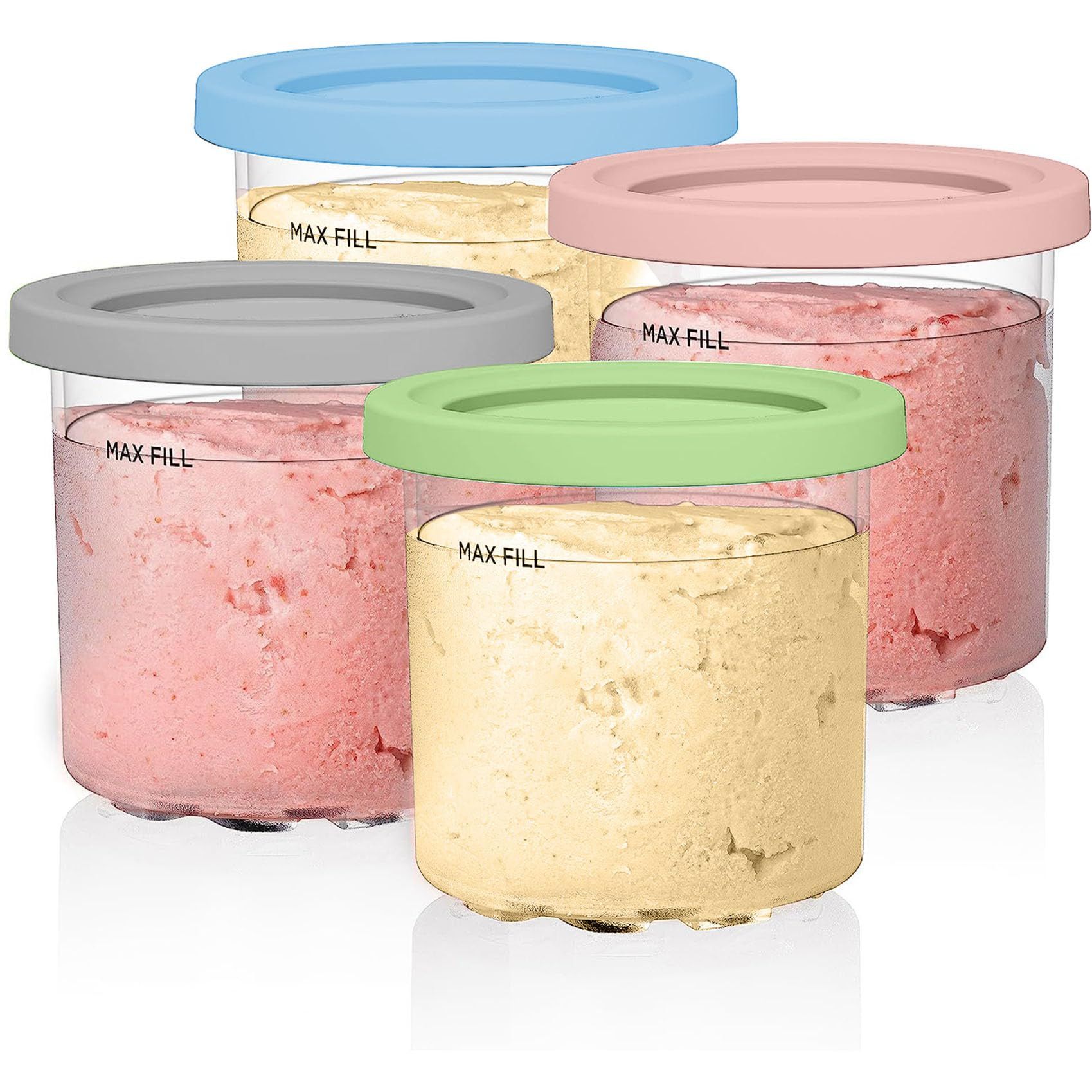 KATELER Containers Replacement for Ninja Creami Pints and Lids - 4 Pack,16oz,Compatible with NC30... | Amazon (US)