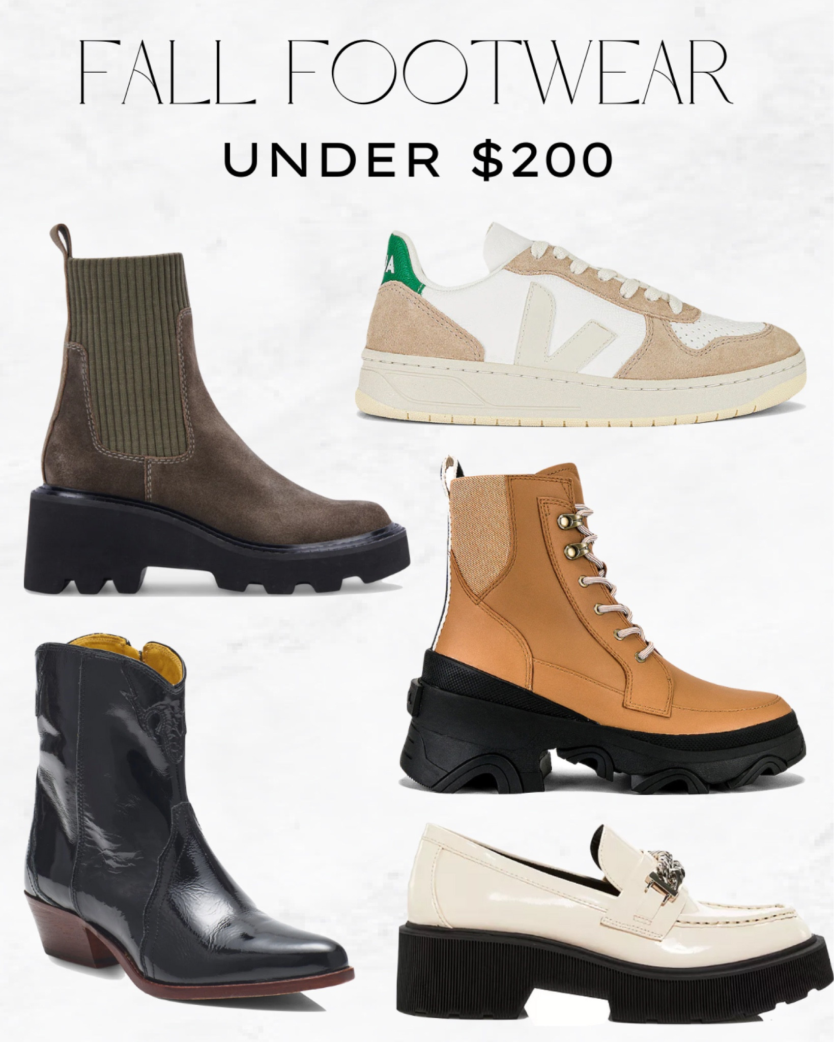 Fall footwear under $200! Fall shoots, boots, ankle booties, chunky loafers, trendy sneakers, cowboy boots, western boots, mid calf boots, chunky soles, lug sole boots, neutral shoes, shoes for the fall, affordable shoes, boots under 200, fall fashion 2022

#LTKstyletip #LTKSeasonal #LTKshoecrush