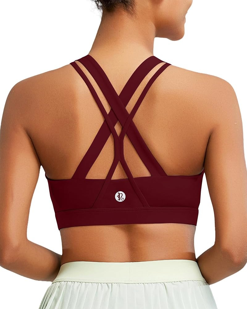 RUNNING GIRL Sports Bra for Women, Medium-High Support Criss-Cross Back Strappy Padded Sports Bra... | Amazon (US)
