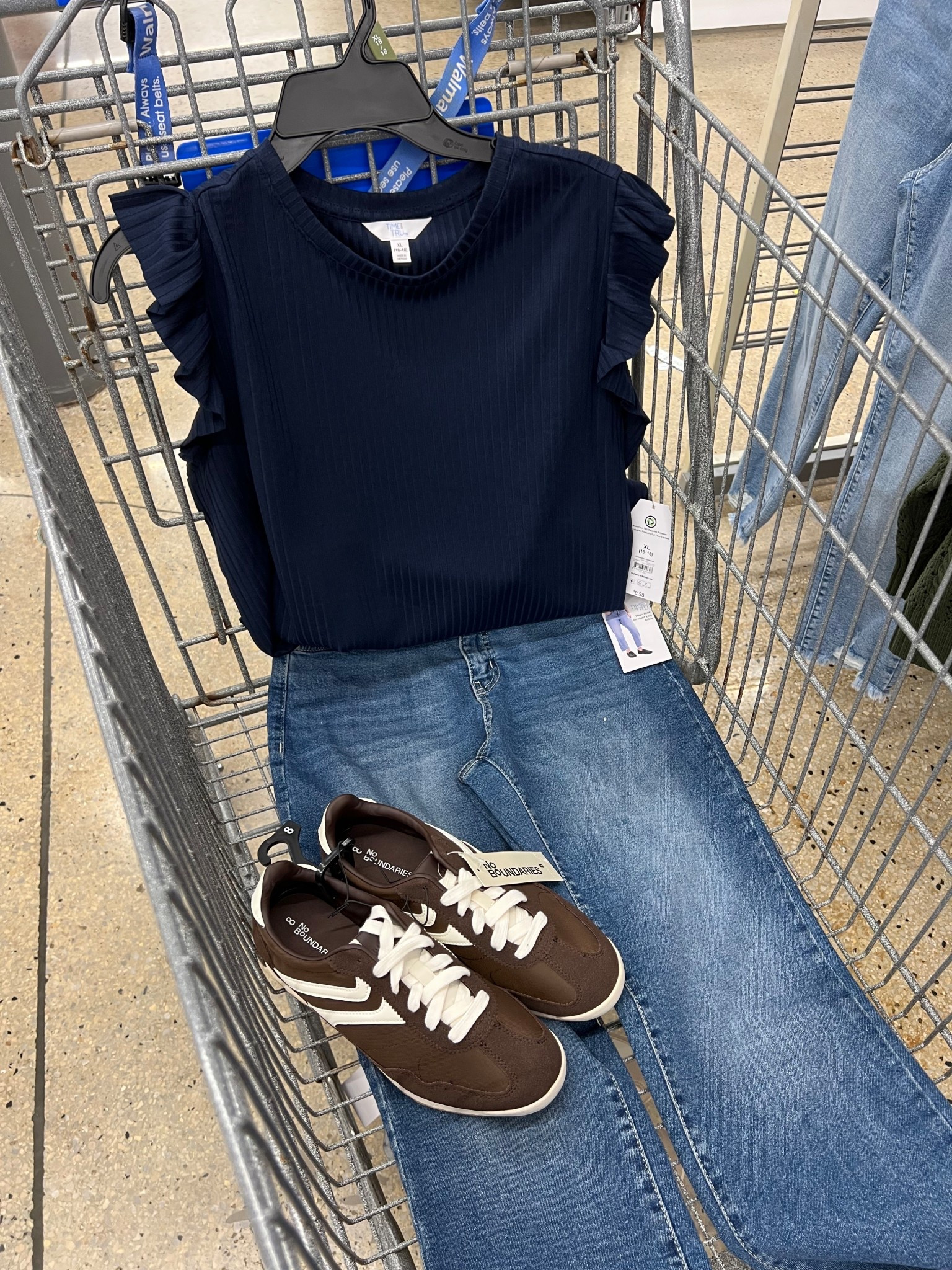 Walmart teacher outfit idea, I love the combination of navy blue and chocolate brown! #fall outfit budget affordable 

#LTKFindsUnder50 #LTKFindsUnder100 #LTKStyleTip