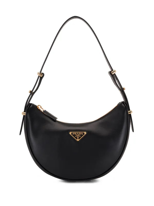 Prada half-moon Leather Shoulder Bag - Farfetch | Farfetch Global