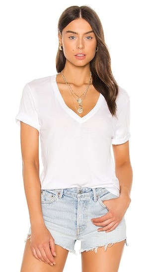 COTTON CITIZEN Classic V Neck Tee in White. - size L | Revolve Clothing (Global)
