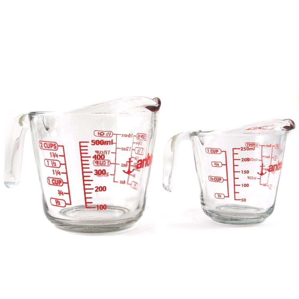 Anchor Hocking 2 Piece Glass Measuring Cup Set 16 oz and 8 oz | Amazon (US)