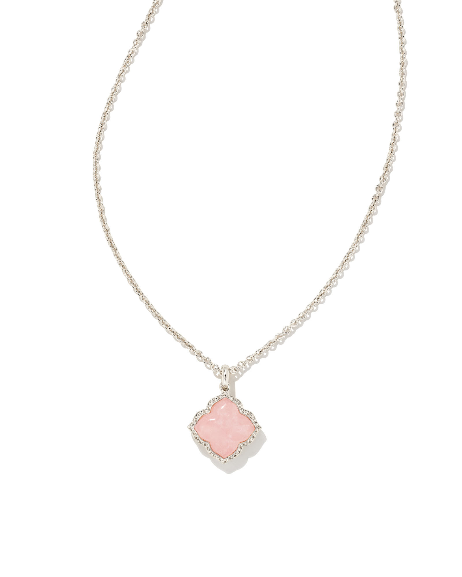 Mallory Silver Pendant Necklace in Rose Quartz | Kendra Scott | Kendra Scott