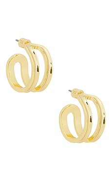 Roxanne Assoulin Open Hoop Earrings in Shiny Gold from Revolve.com | Revolve Clothing (Global)