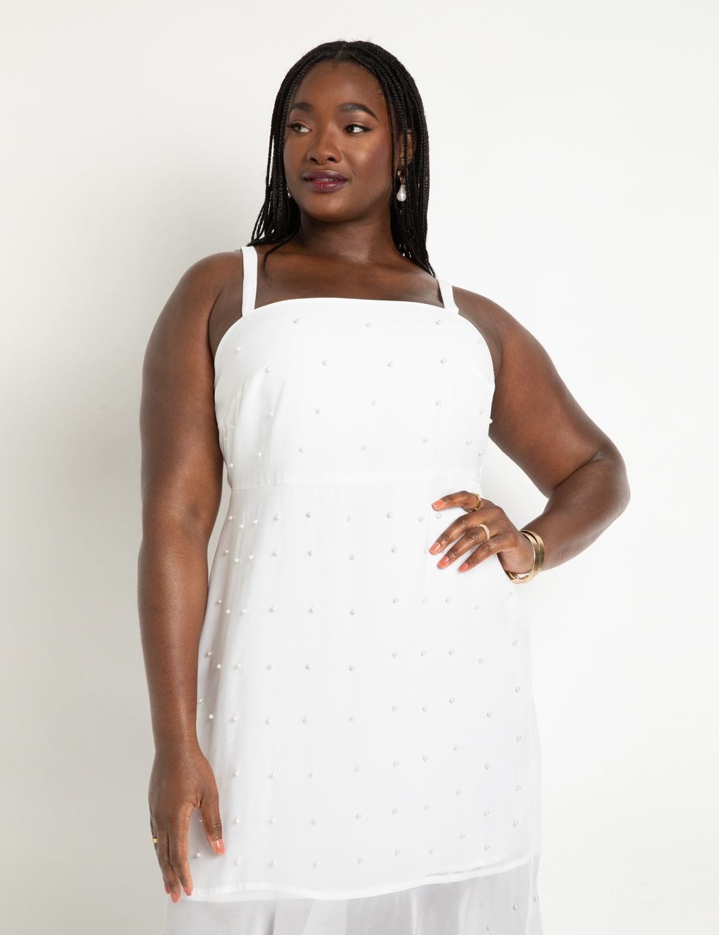 Pearl Chiffon Midi Dress | Eloquii