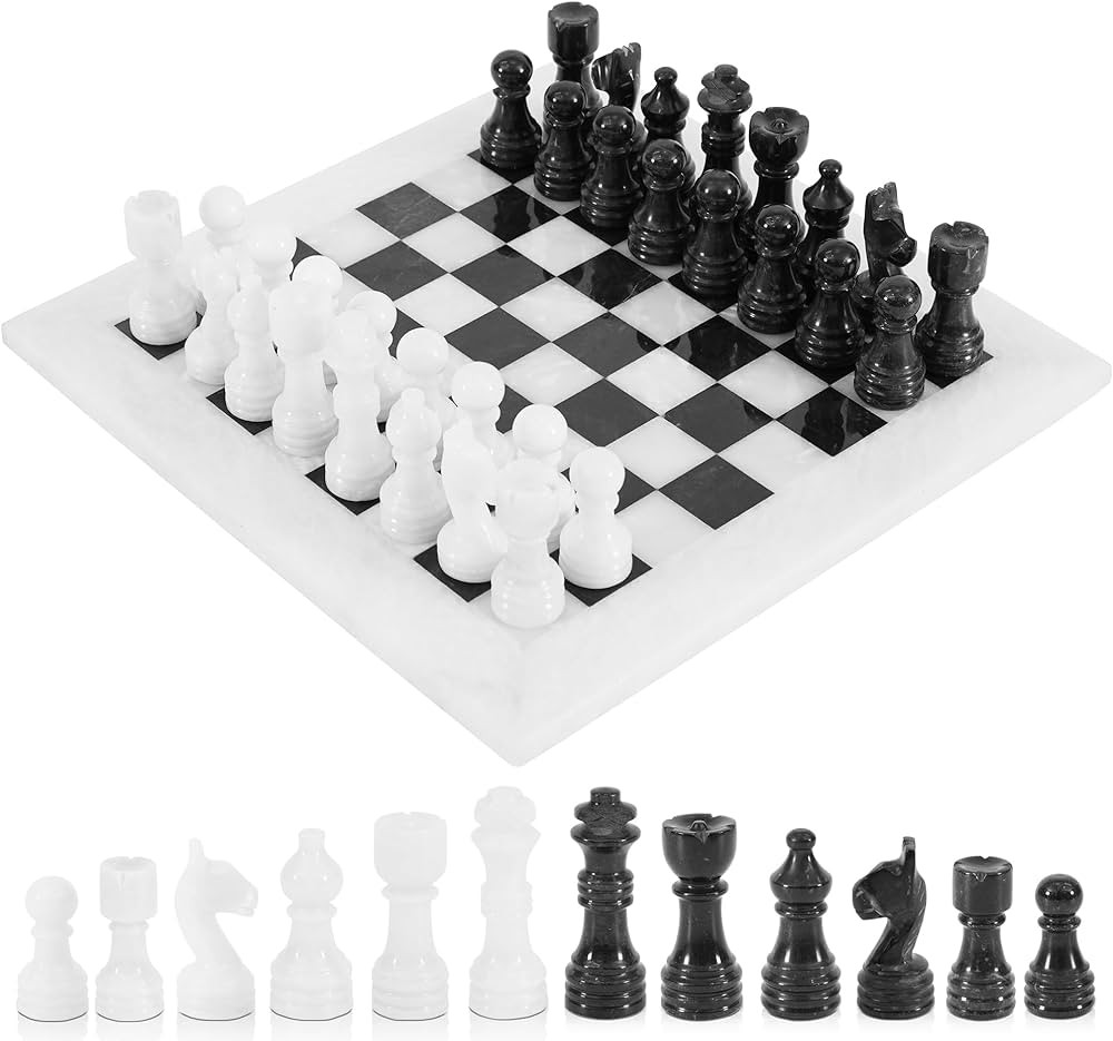 Radicaln Marble Chess Set 12'' Inches White and Black Handmade Luxury Board Games for Adults, Ide... | Amazon (US)