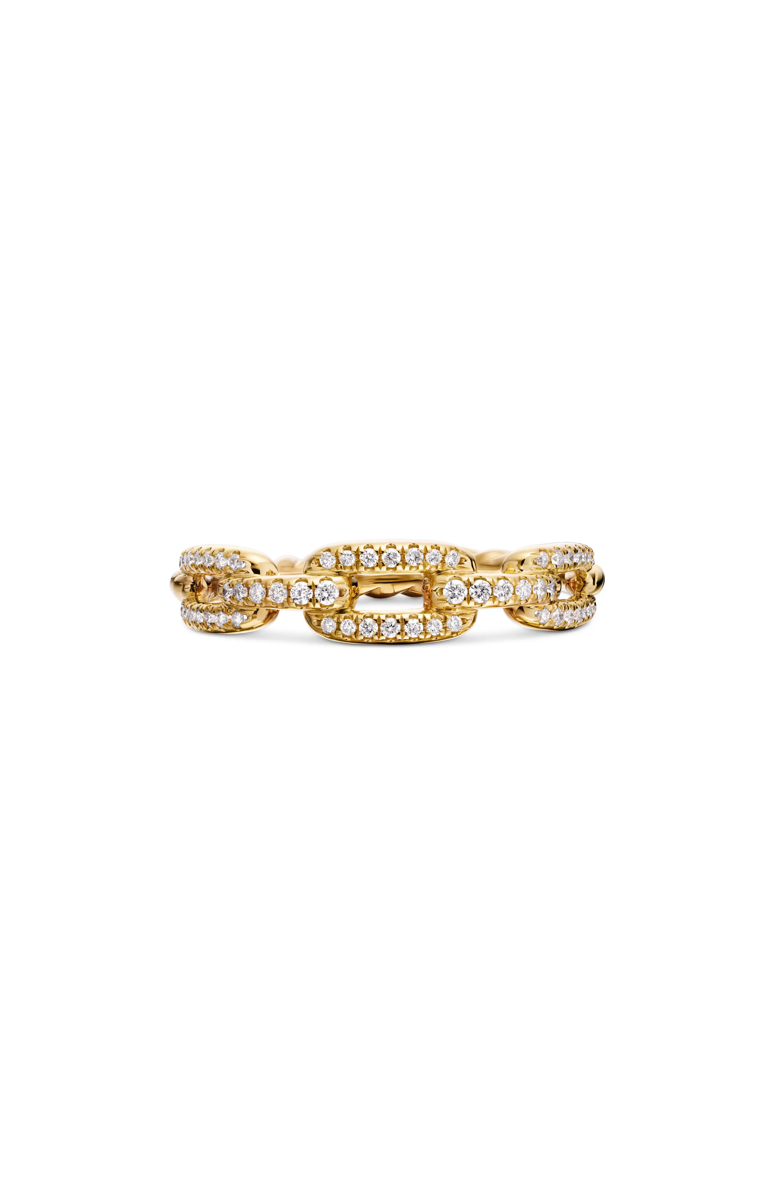 Stax Chain 18K Gold Pav\u00e9 Chain Link Ring with Diamonds, 4.5mm (Women) | Nordstrom | Nordstrom