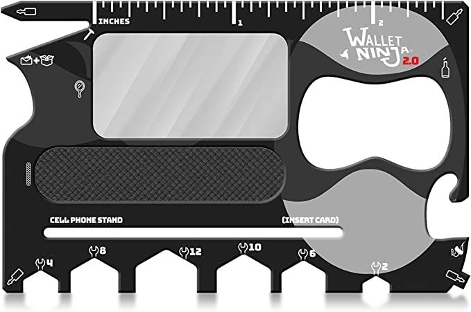 Wallet Ninja 2.0 (Advanced 20-in-1 Multitool, Now With Mirror + Nail File) Available in Black and... | Amazon (US)