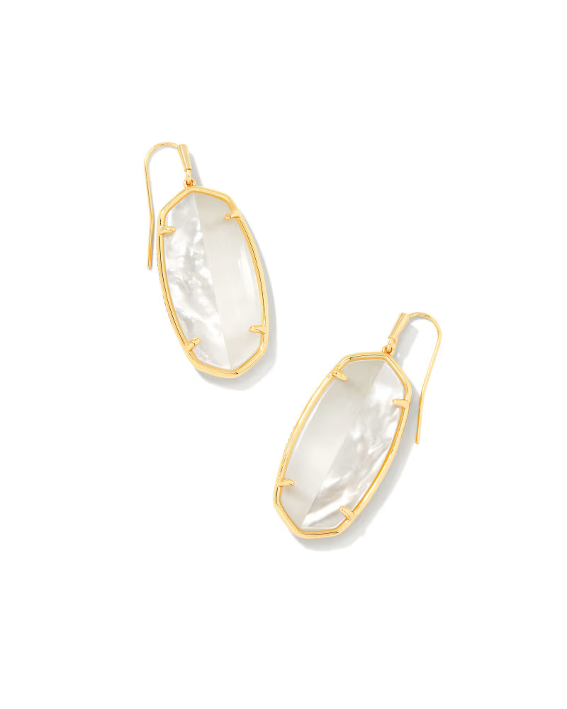 Elle Gold Intarsia Drop Earrings in White Intarsia | Kendra Scott