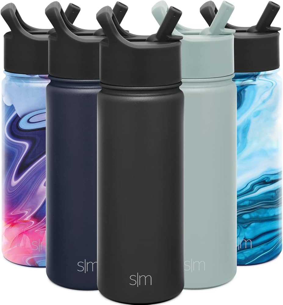 Amazon.com: Simple Modern Kids Water Bottle with Straw Lid Vacuum Insulated Stainless Steel Metal... | Amazon (US)