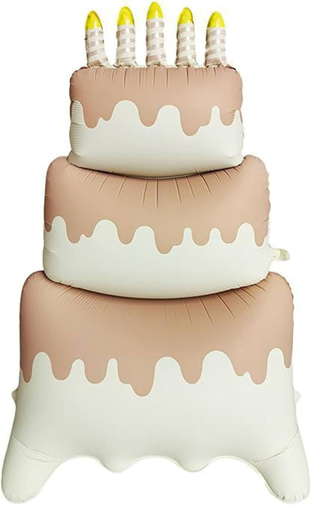 Happy Birthday Cake Foil Standing Balloons 60 Inch,Gaint Three-Tier Matte Caramel Cream Large Hap... | Amazon (US)