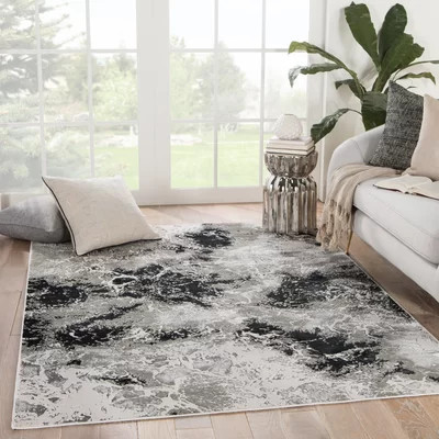 Abstract Black/Gray Area Rug | Wayfair North America