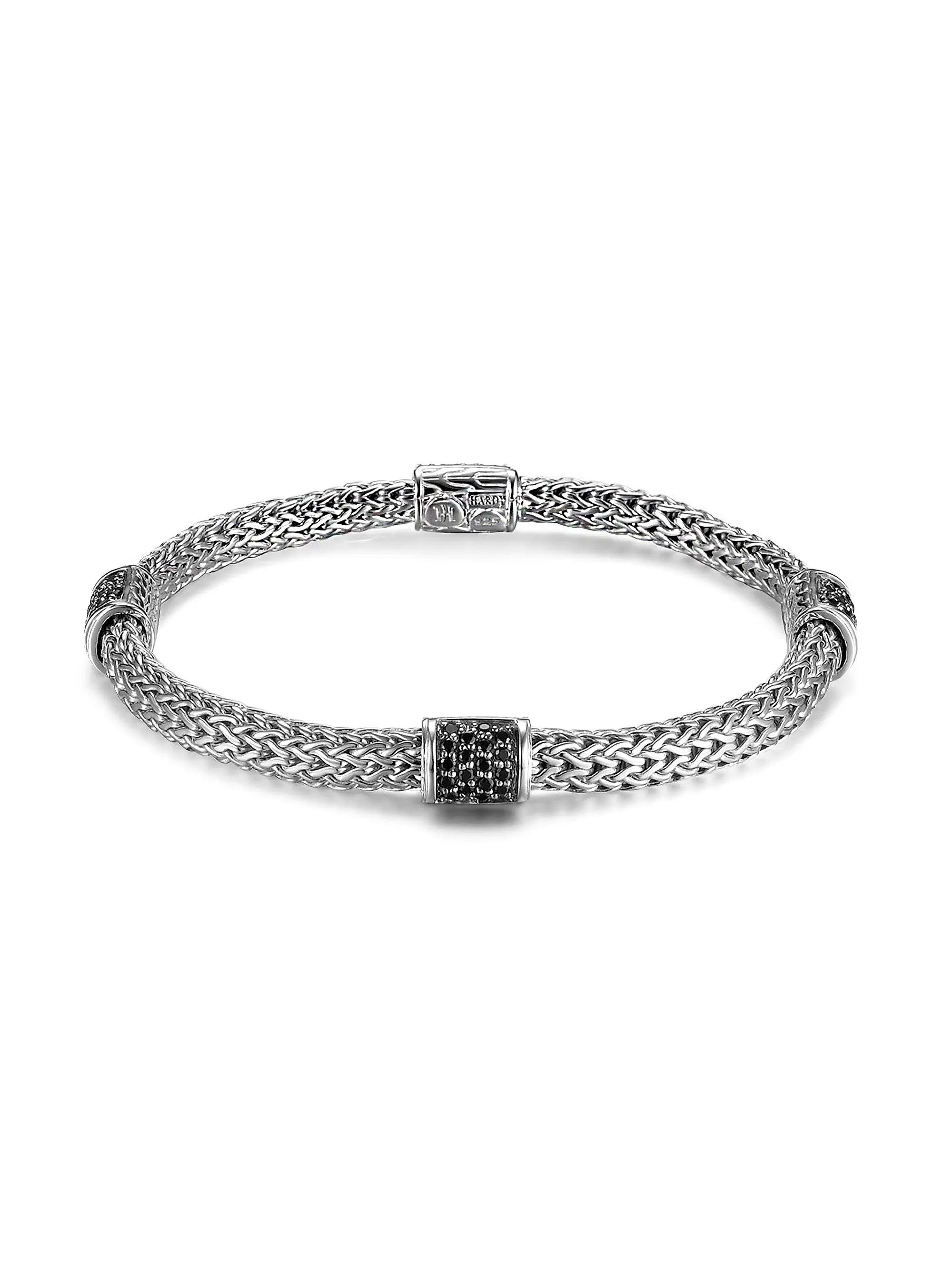 Classic Chain Sterling Silver & Black Sapphire Bracelet | Saks Fifth Avenue