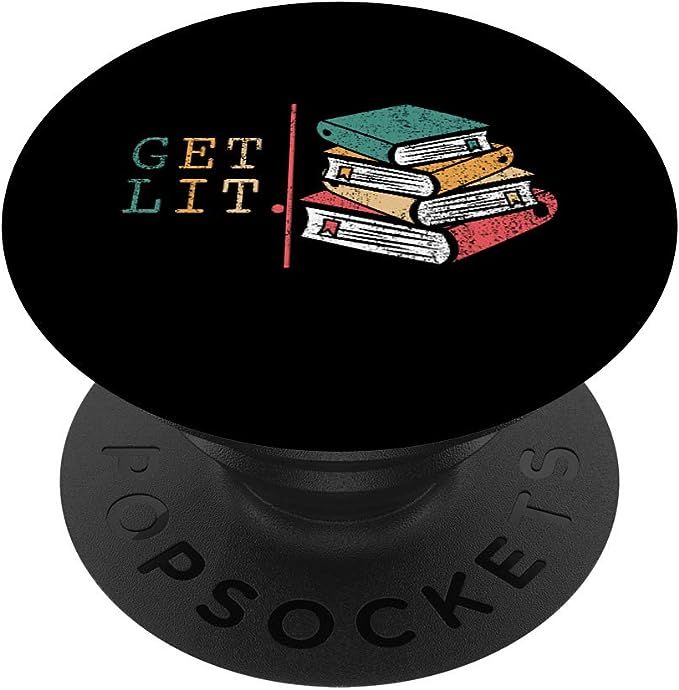 Funny book readers tshirt - get lit reading books Funny Meme PopSockets Swappable PopGrip | Amazon (US)