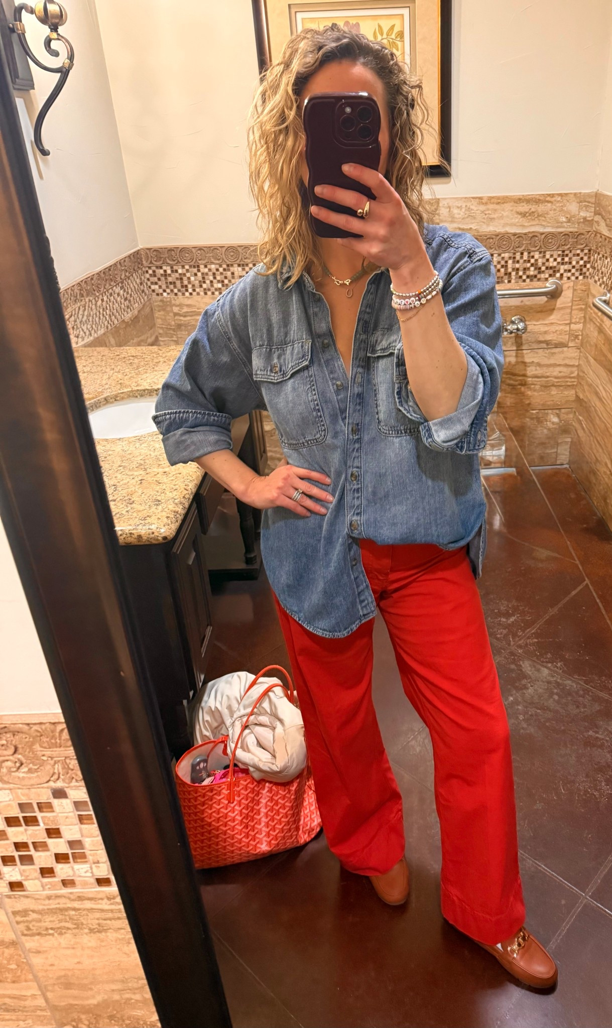Red pants are always a yes.  What I wear to cut your hair. 

#LTKOver40 #LTKootd #LTKgrwm