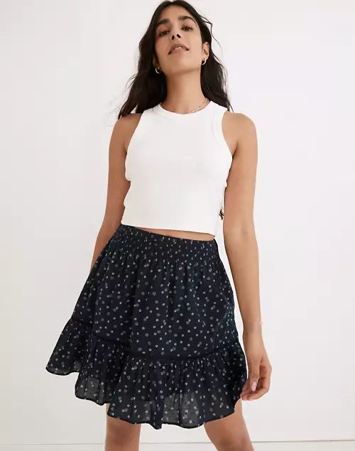 Smock-Waist Ruffle Mini Skirt in Bandana Flower | Madewell