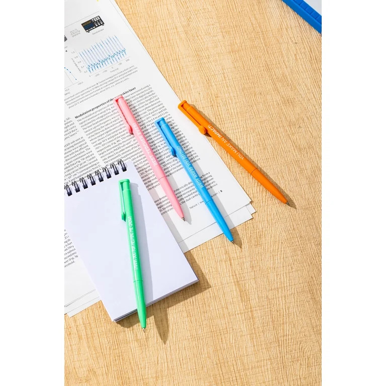 Teacher Appreciation Ballpoint Pens, 0.7mm Tip, Multicolor, 4 Count | Walmart (US)