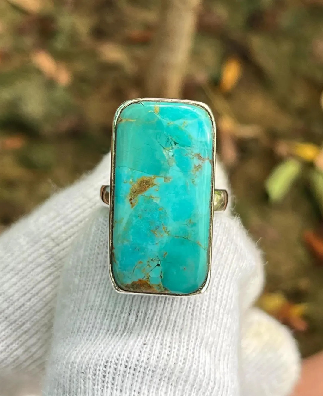 Arizona Turquoise Ring: Handmade Ring 925 Sterling Silver, Boho Statement Jewelry - Etsy | Etsy (Global)