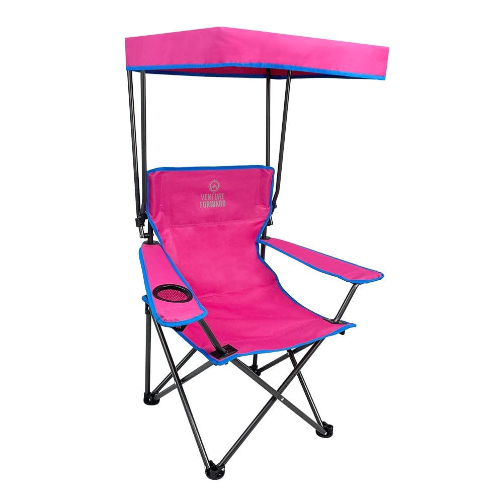 Youth Outdoor Canopy Chair with Adjustable Shade, Folding Kids Camping Chair with Cup Holder and ... | Amazon (US)