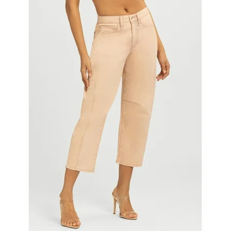 Jessica Simpson Women's and Women's Plus Cherry Cropped Patchwork Barrel Jeans, 26" Inseam, Sizes 2-24W | Walmart (US)