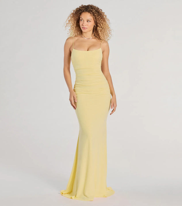 Rowan Formal Glitter Ruched Mermaid Dress | Windsor Stores