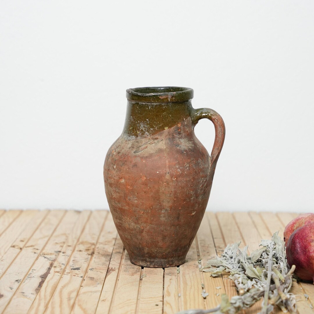 Antique Vase, Small Terracotta Vase, Pottery vase, Glazed Vase, Antique Clay Pot, Rustic Vase, Wa... | Etsy (US)