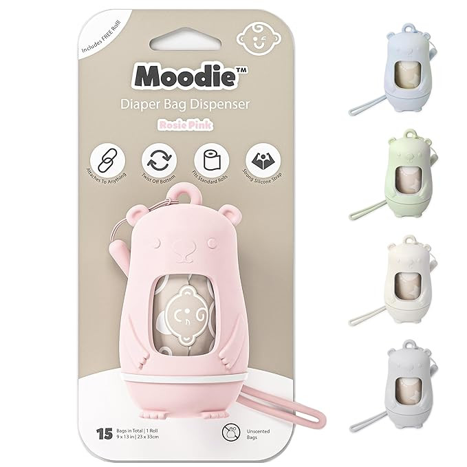 Teddy Bear Diaper Bag Dispenser | Diaper Trash Bags on the Go Dispenser w/Silicon Strap | 15 UNSC... | Amazon (US)