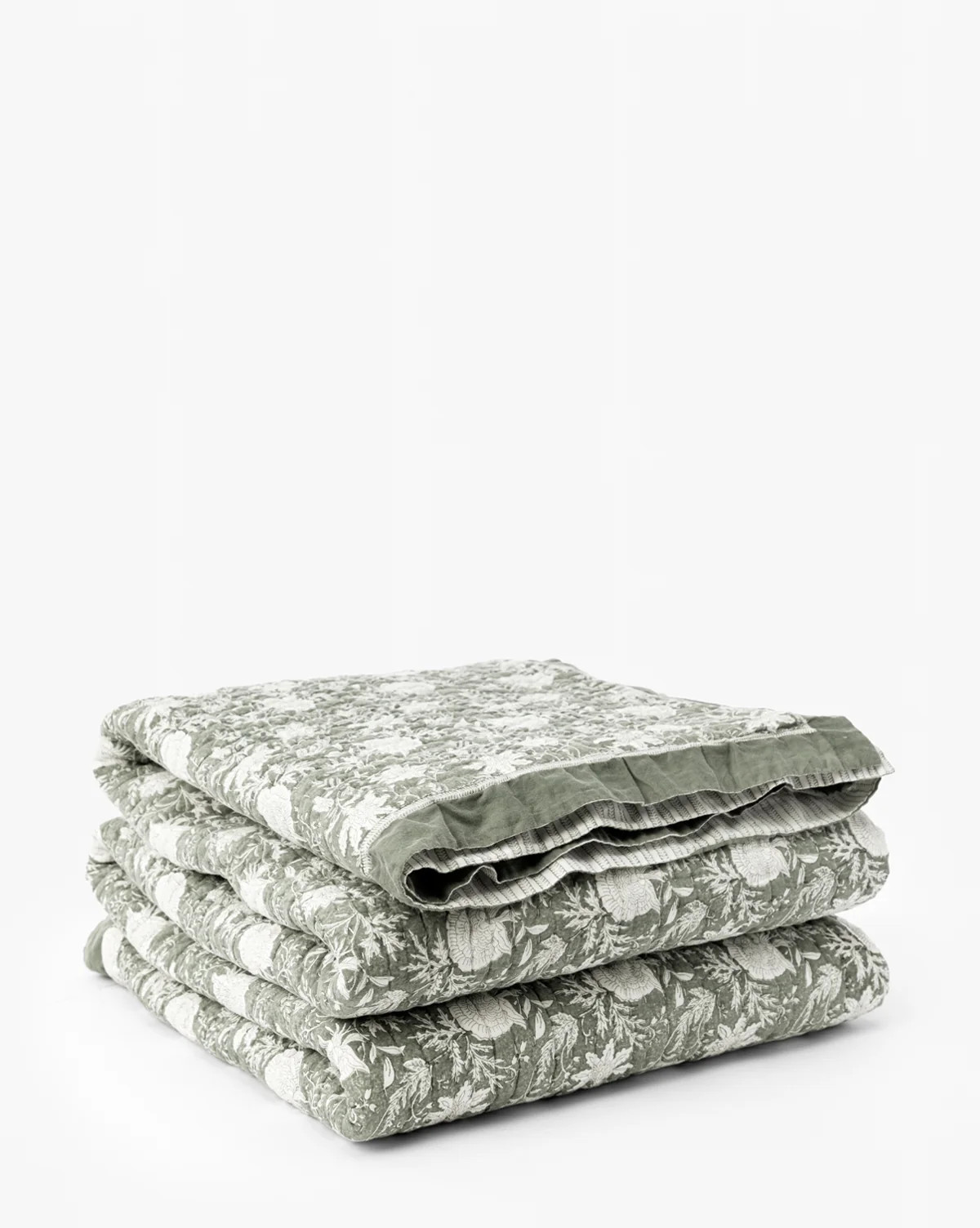 Audrey Sage Block Print Quilt | McGee & Co. (US)