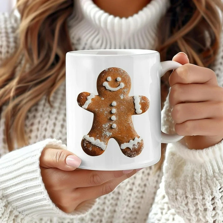 Vintage Gingerbread Man Mug, CH1Ristmas Mug, H1oliday DE1cor, Winter Art, Vintage Prin, Fest Tea ... | Walmart (US)