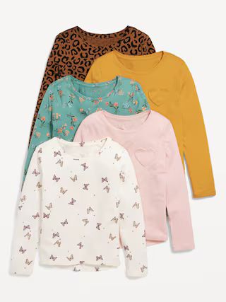 Softest Long-Sleeve T-Shirt Variety 5-Pack for Girls | Old Navy (US)