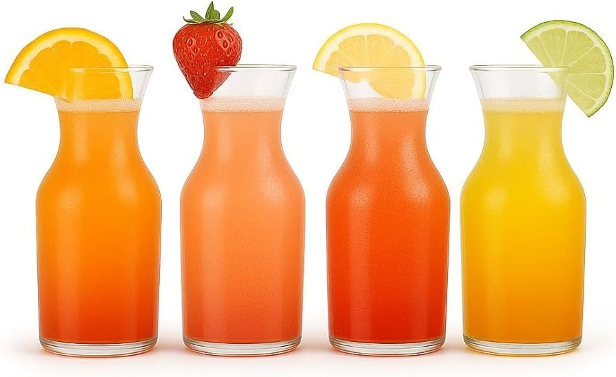 Mimosa Bar Supplies Carafe Glasses – 8.5 Oz Pack of 4 Measuring Small Carafes – Perfect Champ... | Amazon (US)