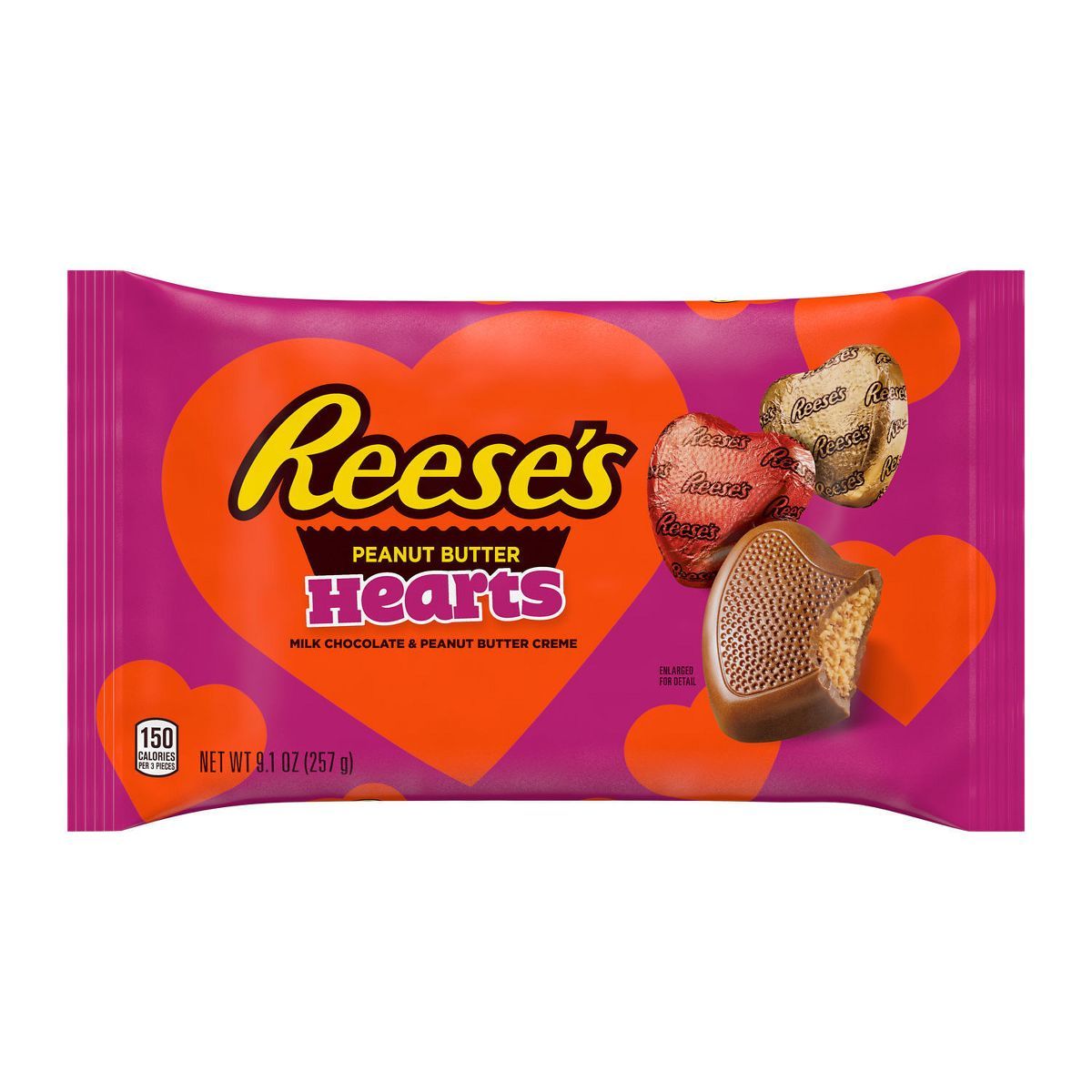 Reese's Valentine's Day Milk Chocolate Peanut Butter Hearts Candy Bag - 9.1oz | Target