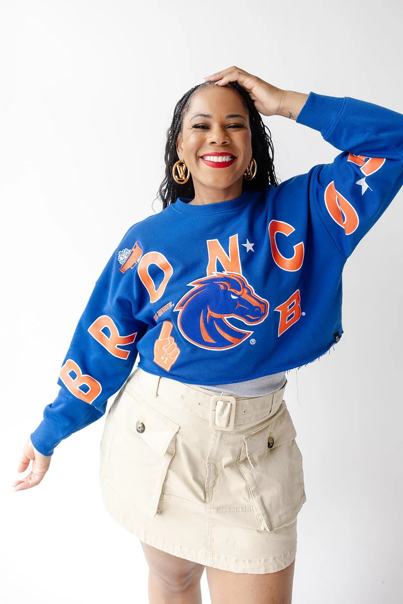 Boise State Patched Up Cropped Longsleeve | Gameday Social