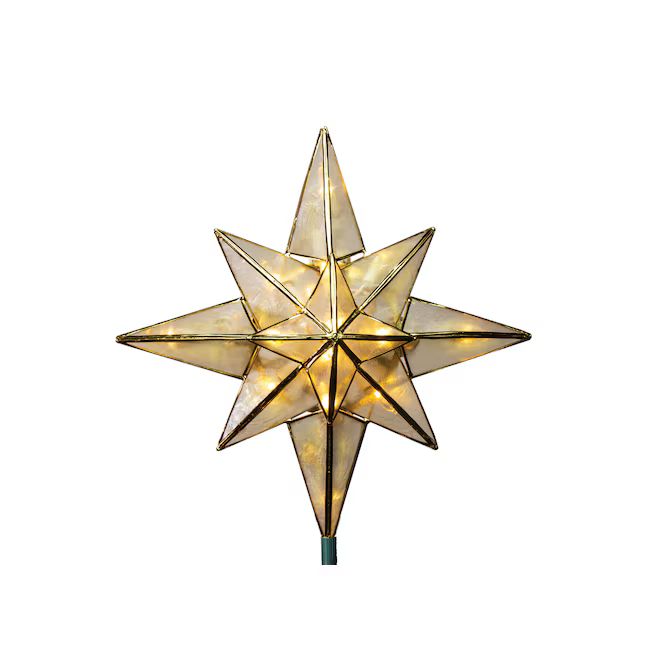 GE 10-in Star Off-white/gold White Christmas Tree Topper | Lowe's