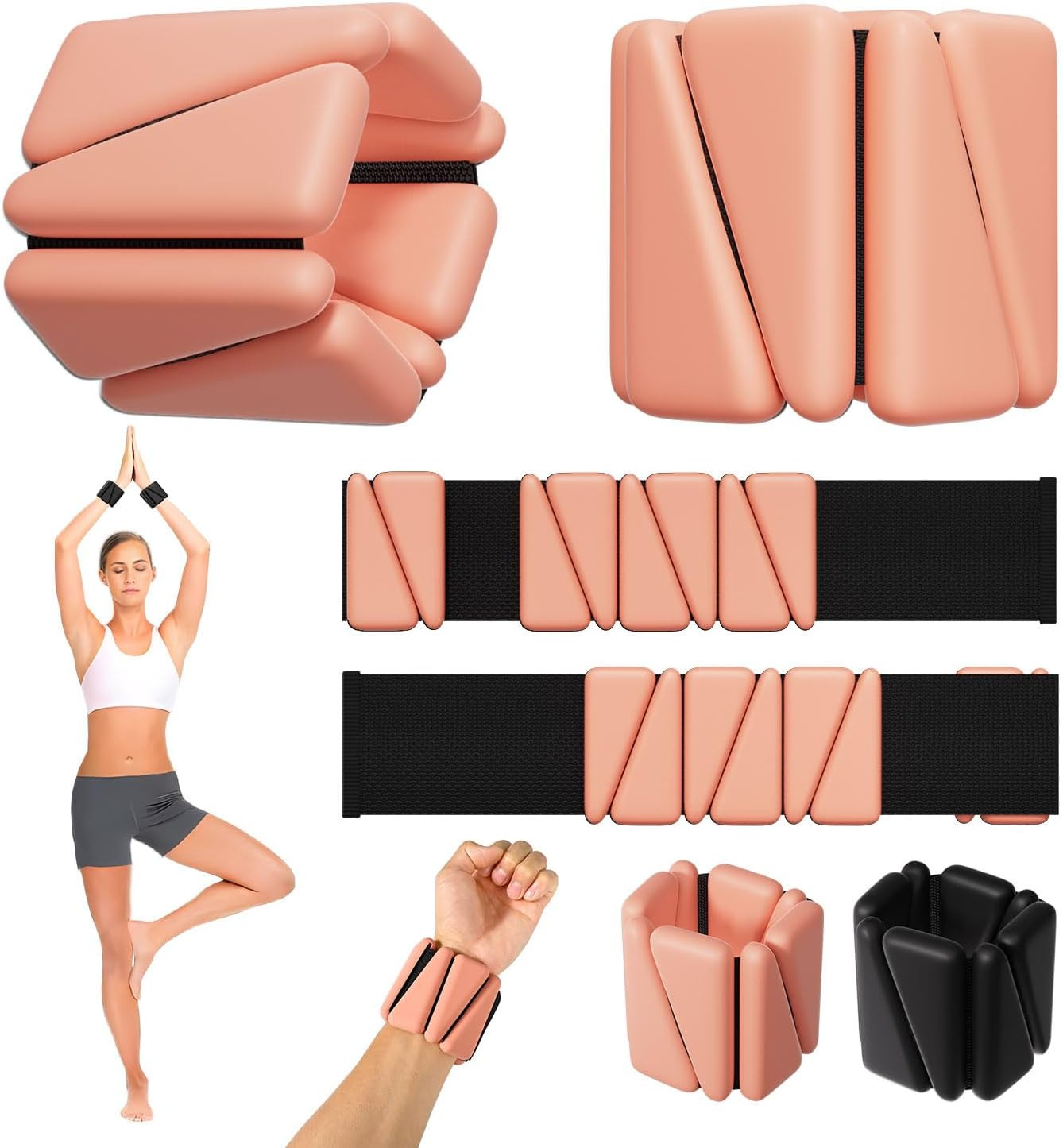 T98 Wrist & Ankle Weights for Women Men, Wearable Wrist Weights Set of 2(1Lbs Each), Adjustable A... | Amazon (US)