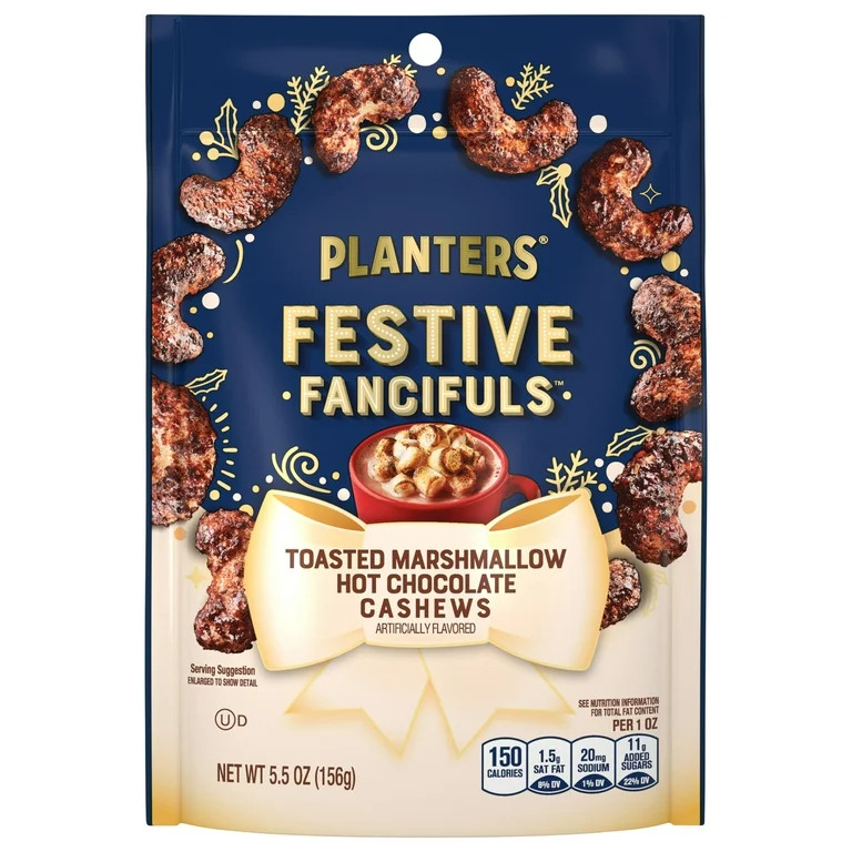 PLANTERS Toasted Marshmallow Hot Chocolate Whole Cashews, Party Snacks, Plant-Based Protein 5.5 o... | Walmart (US)
