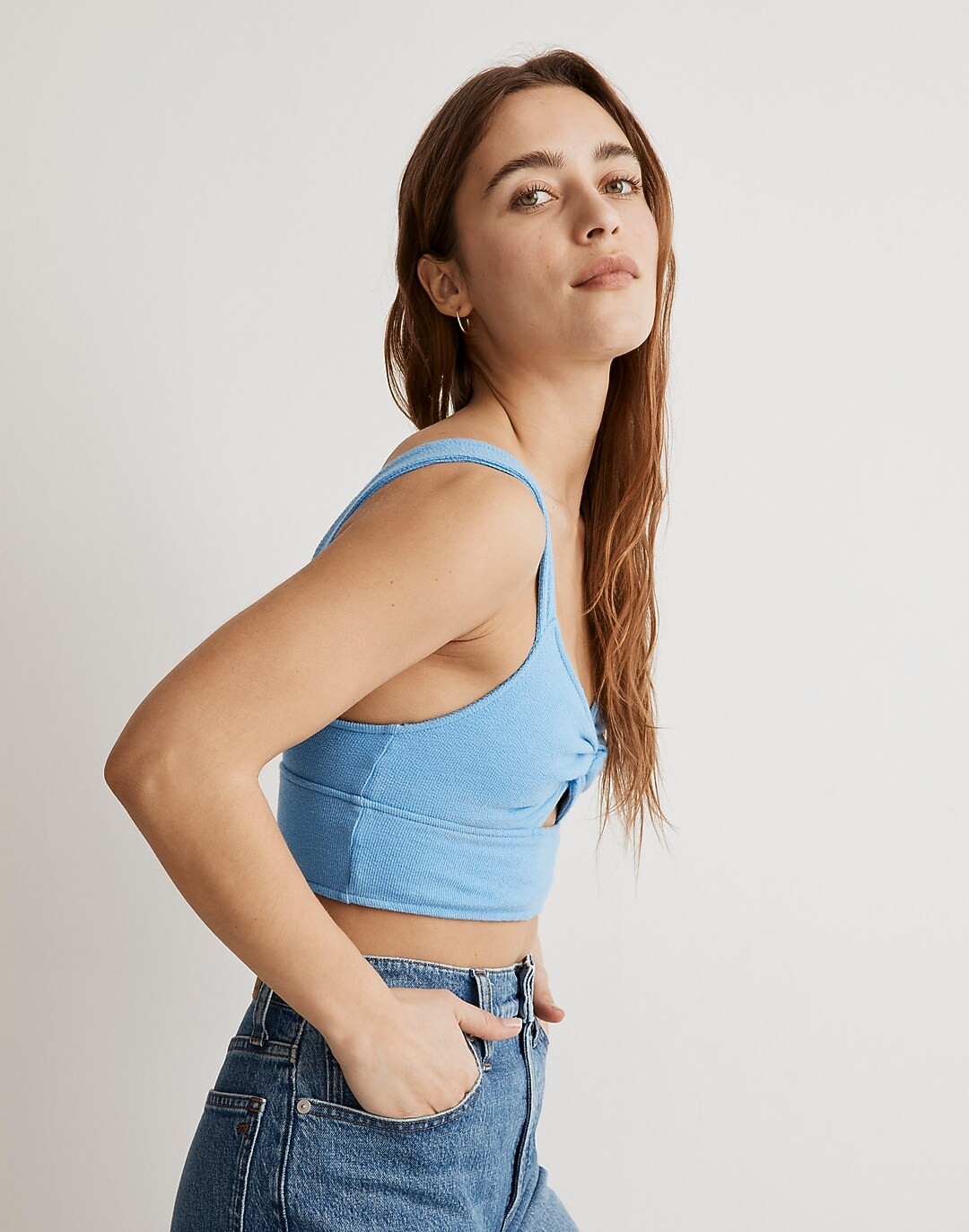 Cutout Knot-Front Crop Tank Top | Madewell