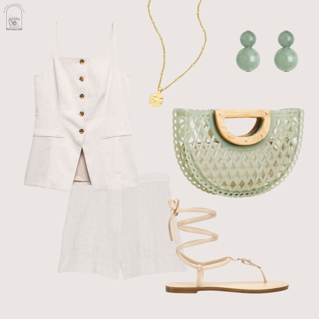 a neutral outfit with jade accents for a summer day out

#LTKootd #LTKU #LTKTravel