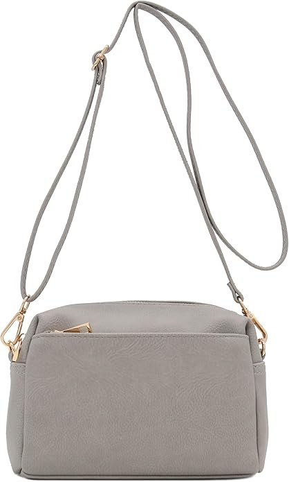 FashionPuzzle Triple Zip Small Crossbody Bag | Amazon (US)