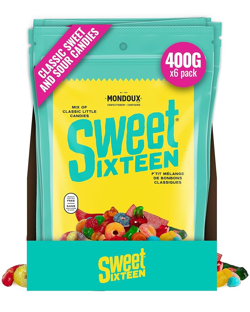 Sweet Sixteen Original Candy – Classic Mix of Sweet and Sour-Coated Gummies – 6 packs x 400g,... | Amazon (CA)