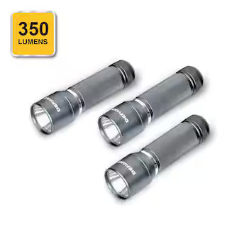 Defiant 3-Pack 350 Lumen Aluminum Flashlights-3 x 3 AAA Battery | The Home Depot