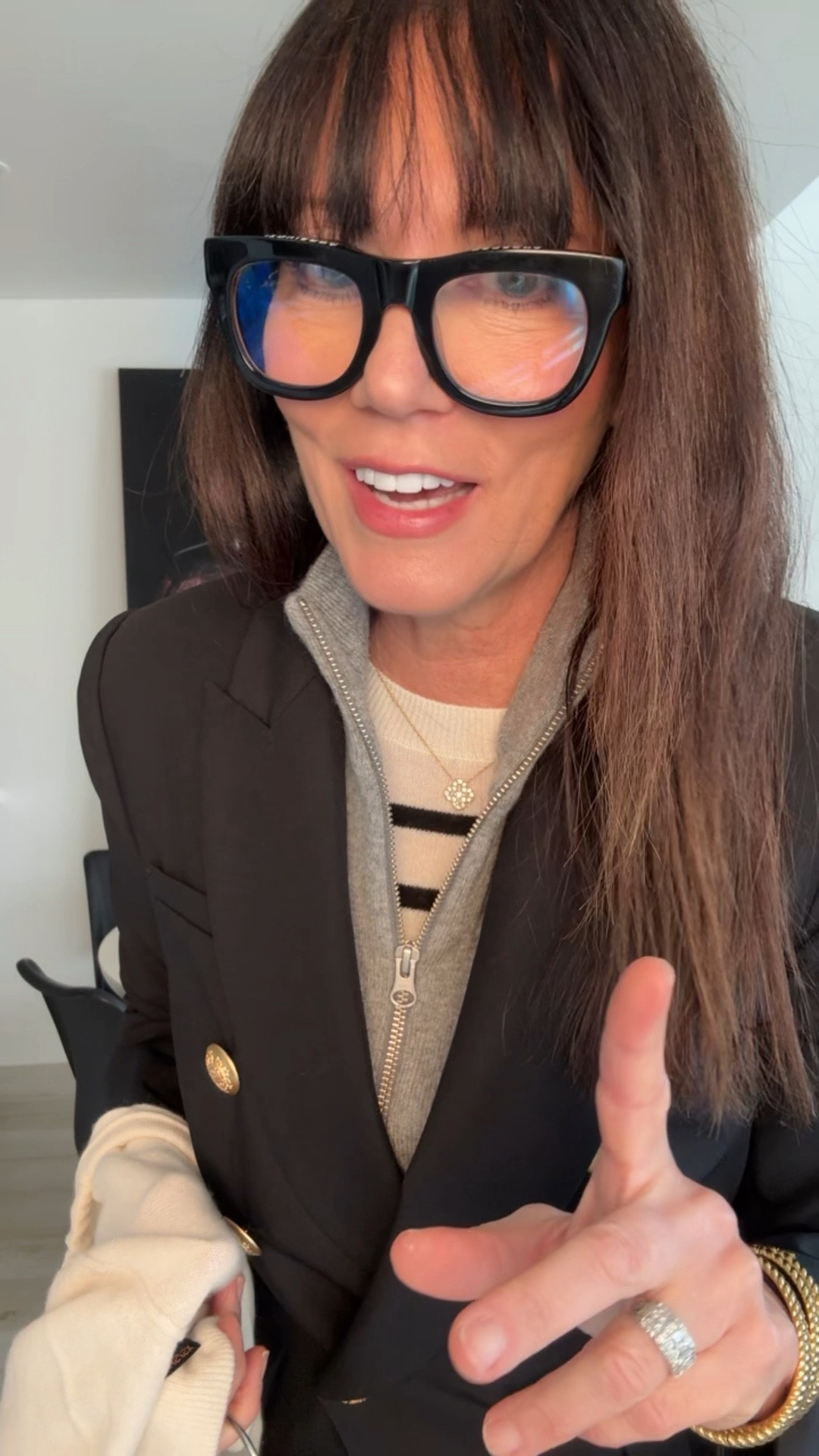 If you have the VB miller blazer listen up, these dickie inserts priced at $49 for beautiful cashmere and $39 for the sweatshirt fabric by Quince and linked below also work with the VB miller jackets as well🙌 btw 
I have both the VB and the quince now - the vb has silver buttons while the quince has the gold buttons The quince version is $99 while the classic best seller is $695 1 my honest review is go for the quince because the fabric is a lighter weight and looks just as sharp !!! #roseknows 
The quince is 90% recycled nylon & 20% spandex while the VB is 63% polyester, 27% viscose, 7% cotton and 3% Elastane
For reference my CB is size 6 and the small in the Quince fit perfect - and I’m shy of 5’5” 
I did all the homework so you don’t have to! You’re welcome♥️

#LTKOver40 #LTKWorkwear #LTKFindsUnder100