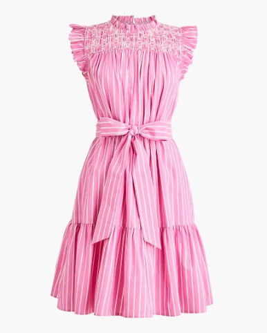 Pink and white striped ruffle sleeve dress 
Easter dress  

#LTKSeasonal #LTKSaleAlert